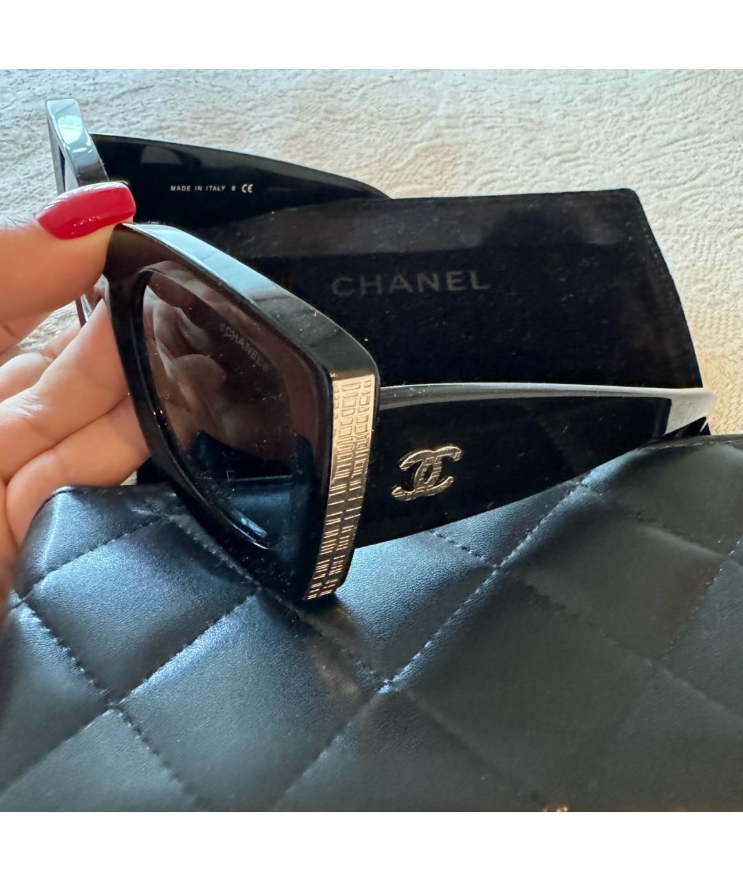 CHANEL Черные пластиковые солнцезащитные очки, фото 2