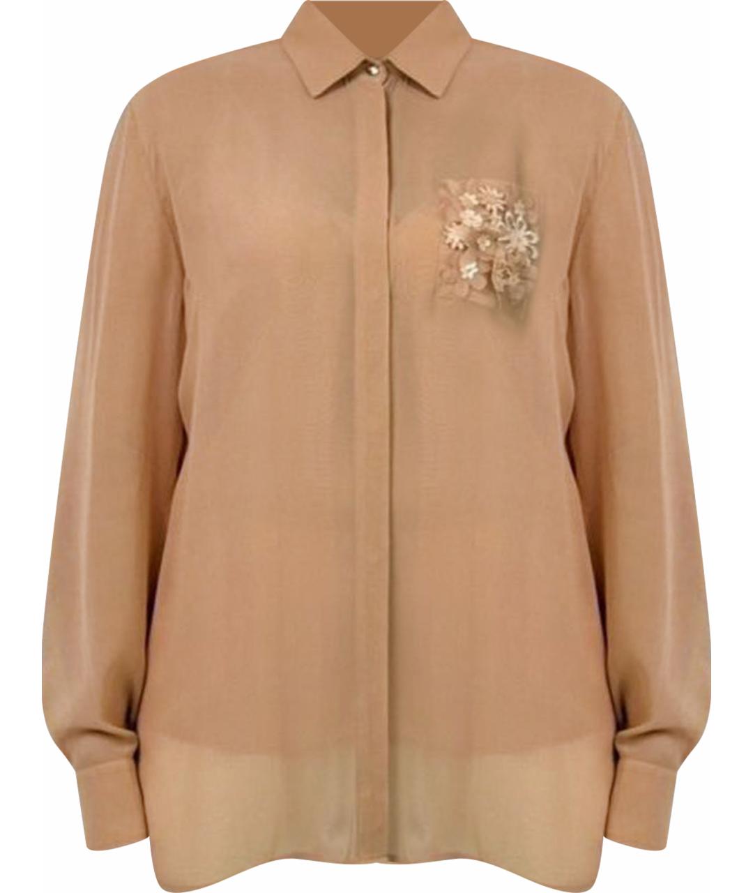 MAX MARA Бежевая шелковая блузы, фото 1