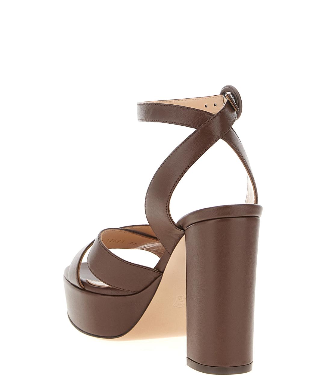 GIANVITO ROSSI Коричневые кожаные босоножки, фото 3