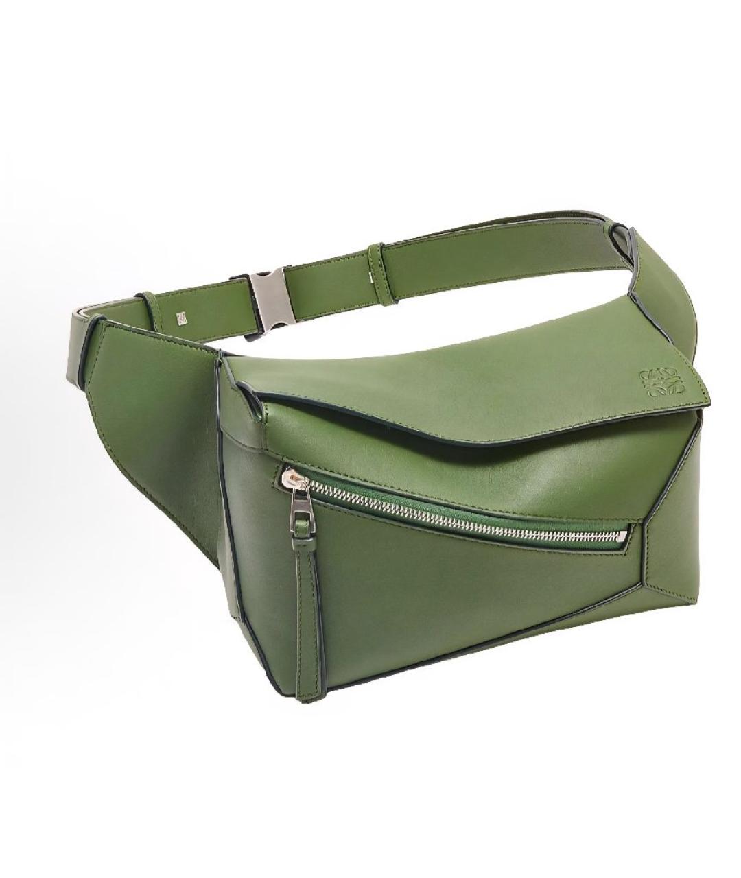 LOEWE Зеленая кожаная сумка на плечо, фото 3