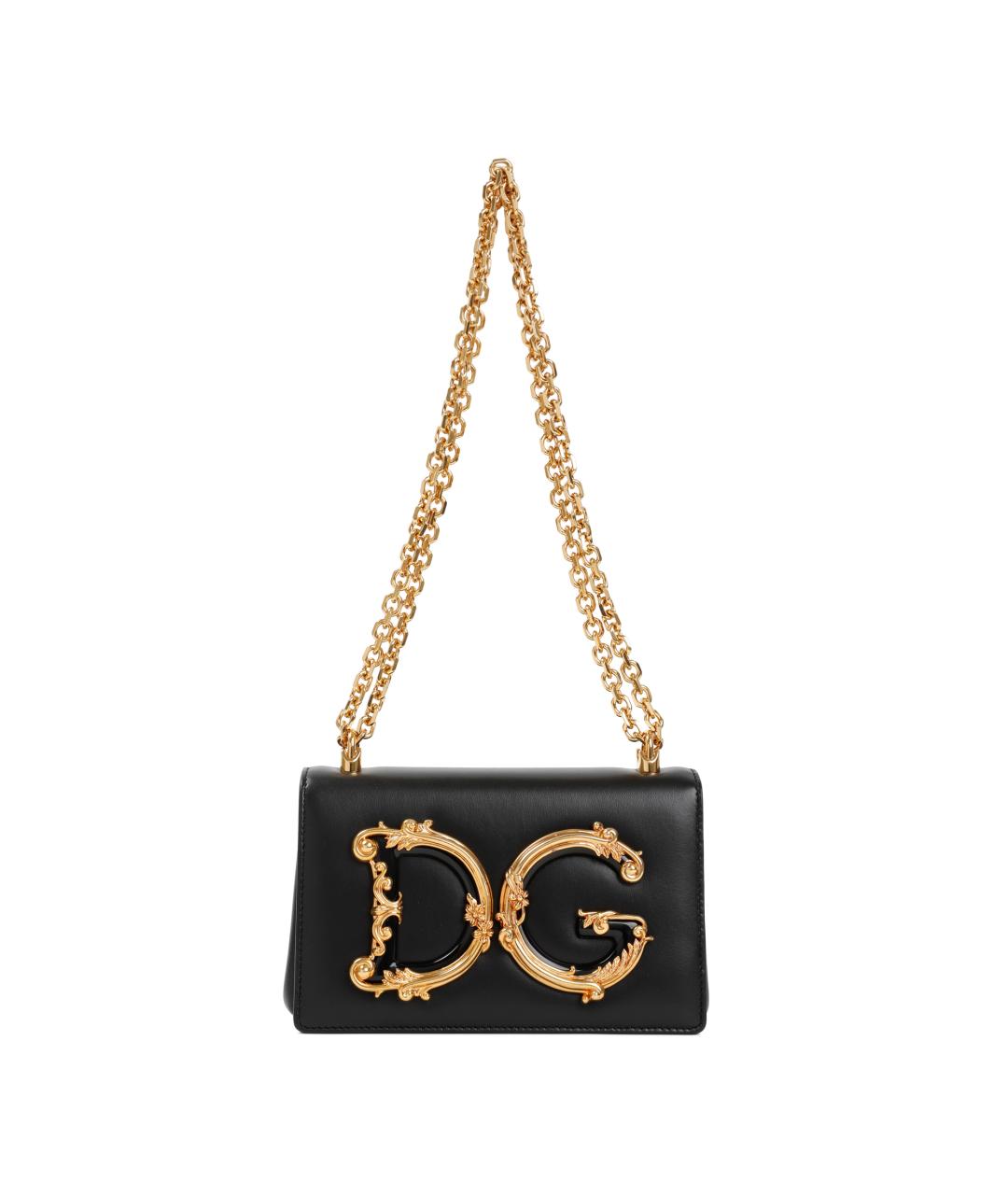 DOLCE&GABBANA Черная кожаная сумка через плечо, фото 1