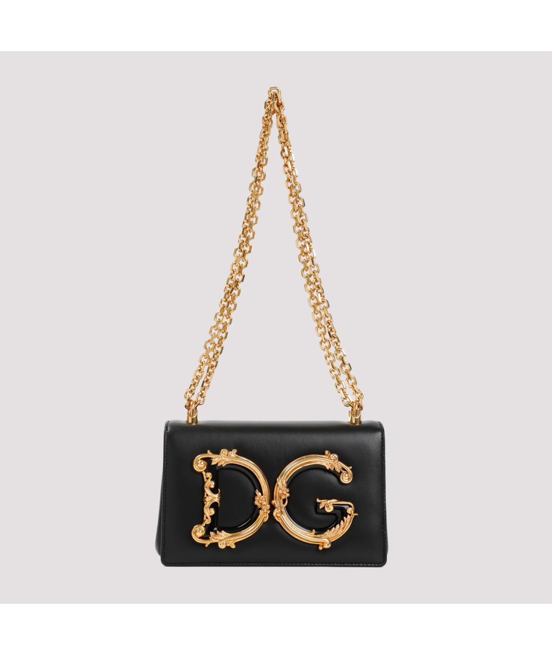 DOLCE&GABBANA Черная кожаная сумка через плечо, фото 2