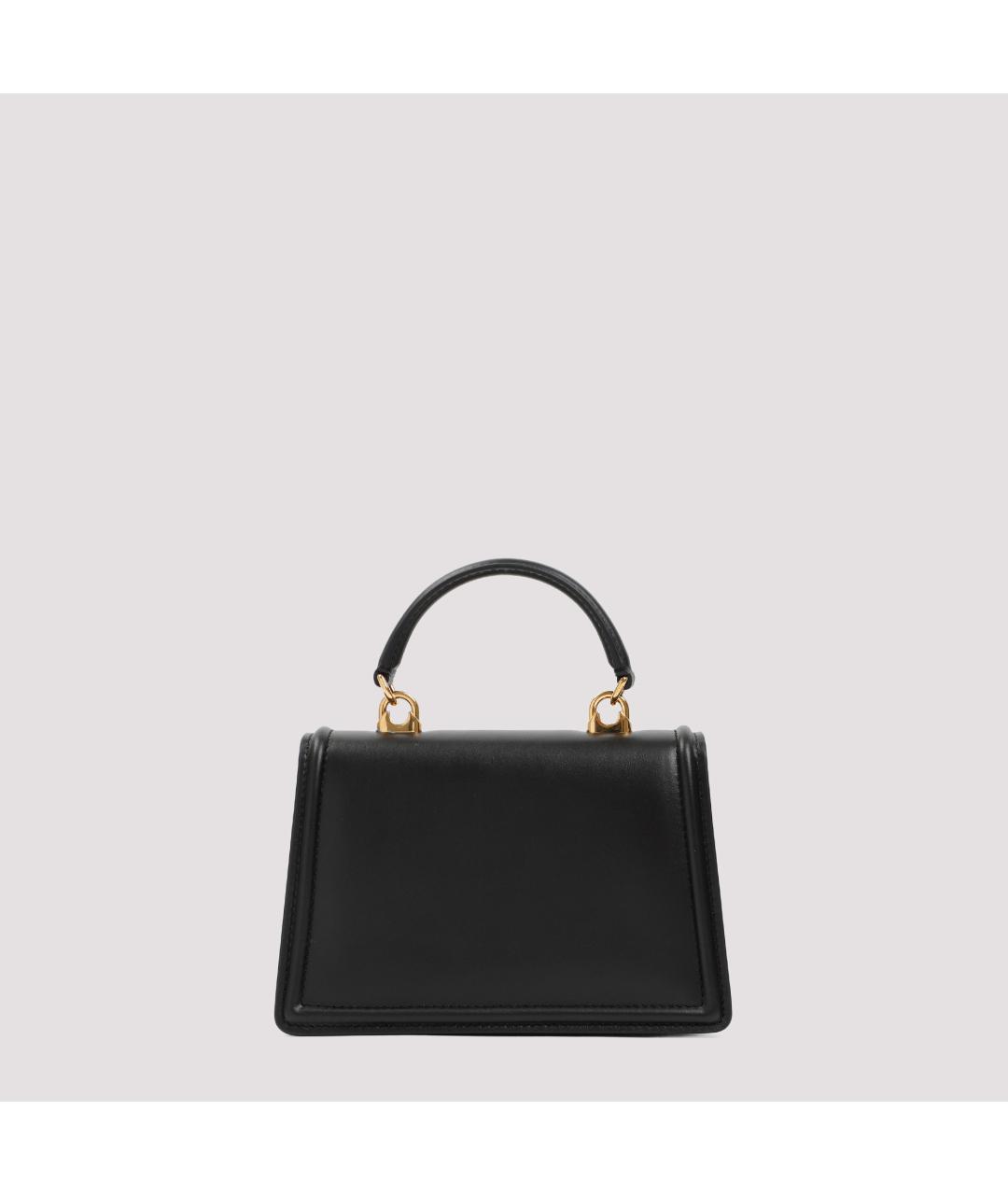 DOLCE&GABBANA Черная кожаная сумка с короткими ручками, фото 4