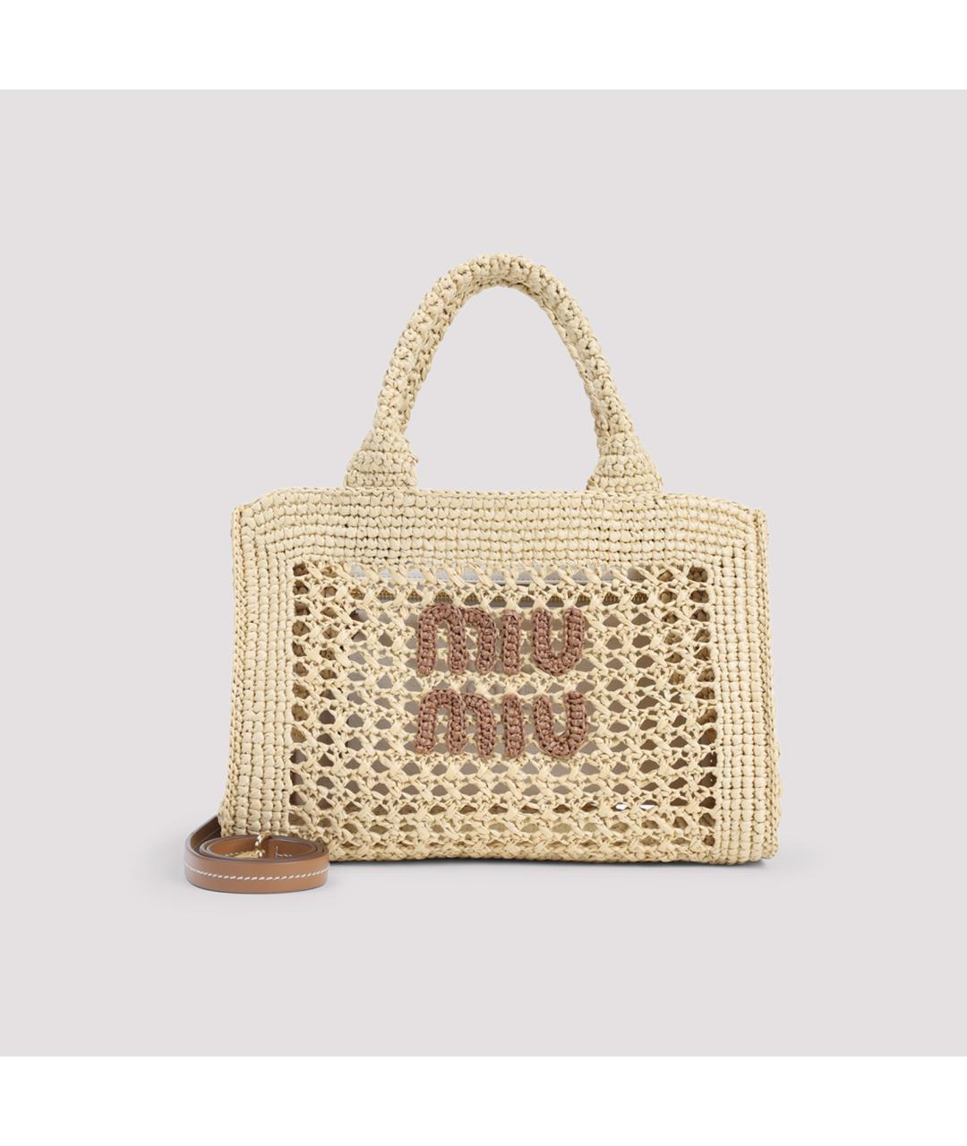 MIU MIU Бежевая сумка тоут, фото 3