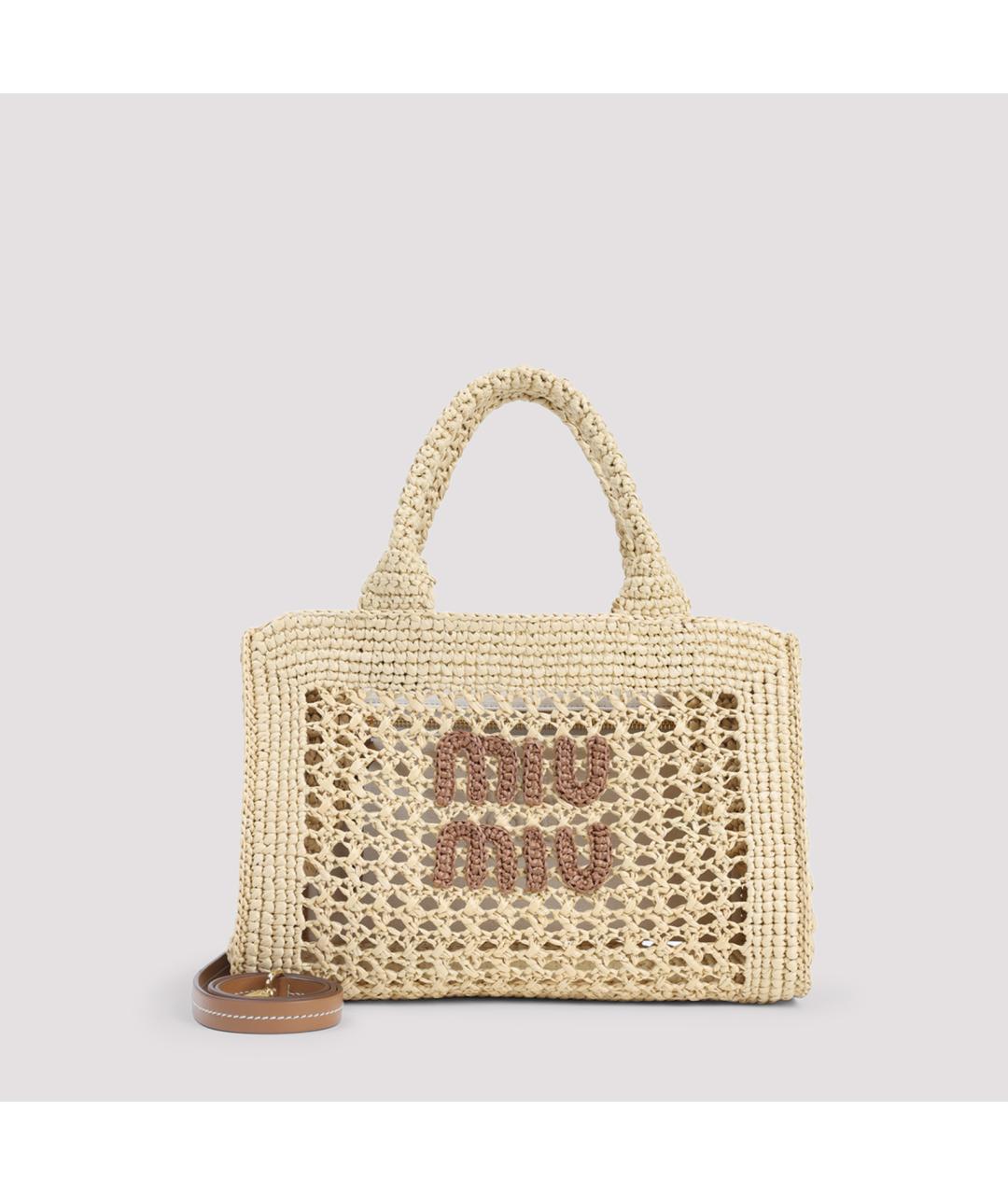 MIU MIU Бежевая сумка тоут, фото 2