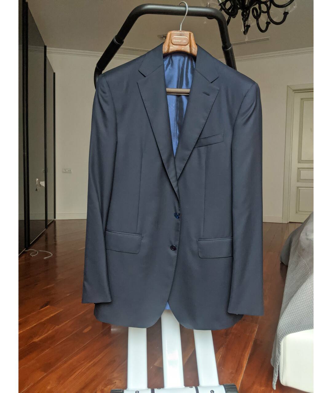 STEFANO RICCI Темно-синий шерстяной пиджак, фото 8