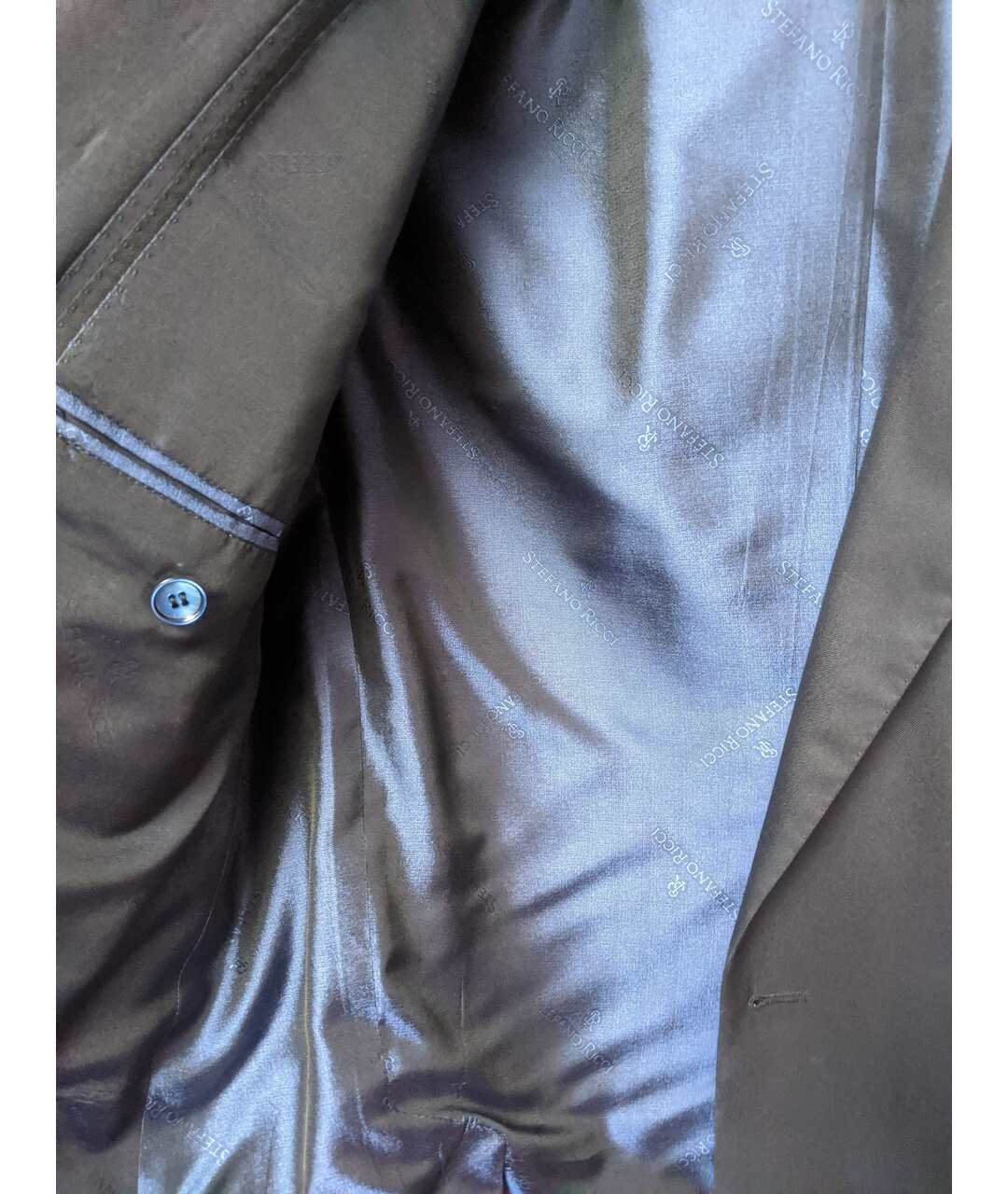STEFANO RICCI Темно-синий шерстяной пиджак, фото 4