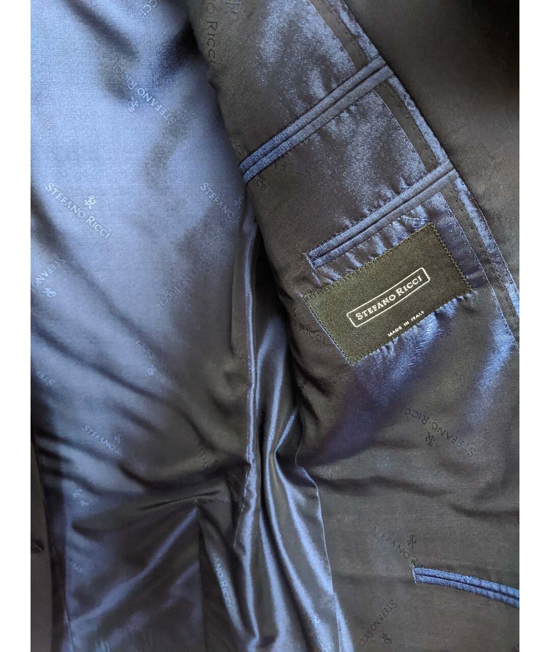 STEFANO RICCI Темно-синий шерстяной пиджак, фото 3