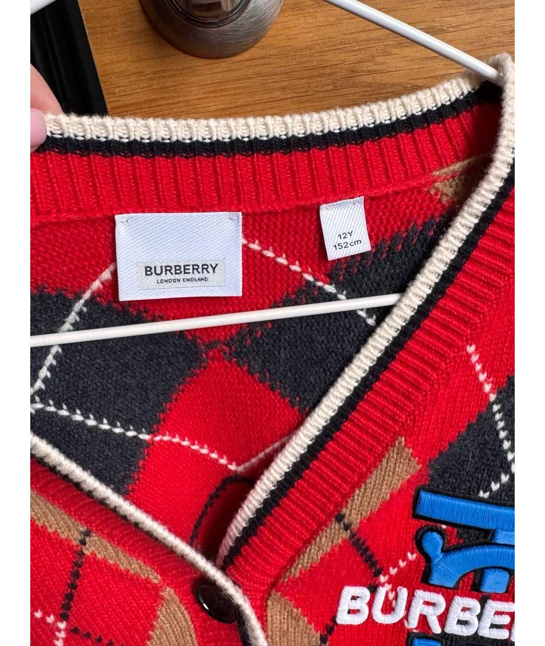 BURBERRY Красный шерстяной жакет / жилет, фото 3