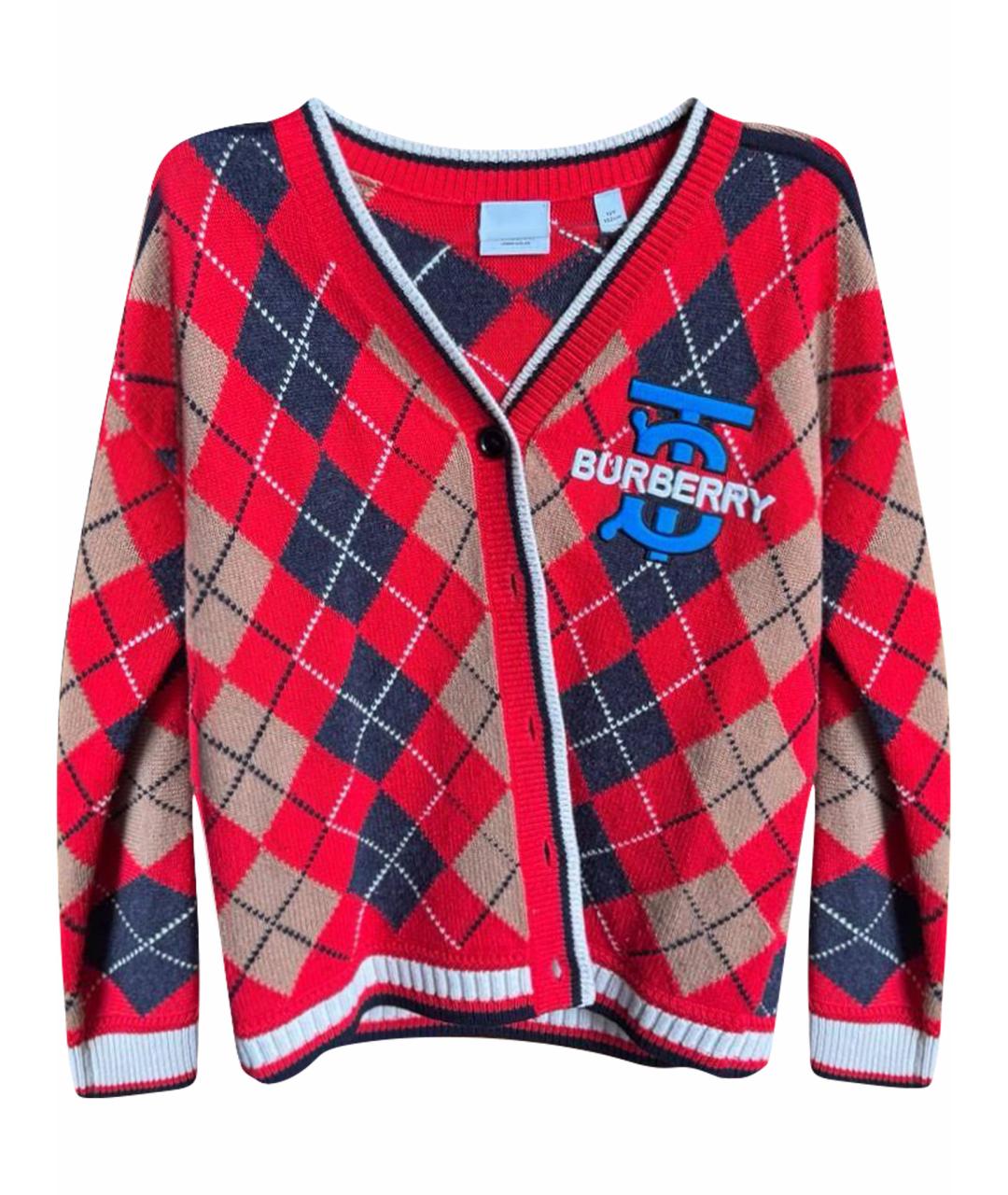 BURBERRY Красный шерстяной жакет / жилет, фото 1