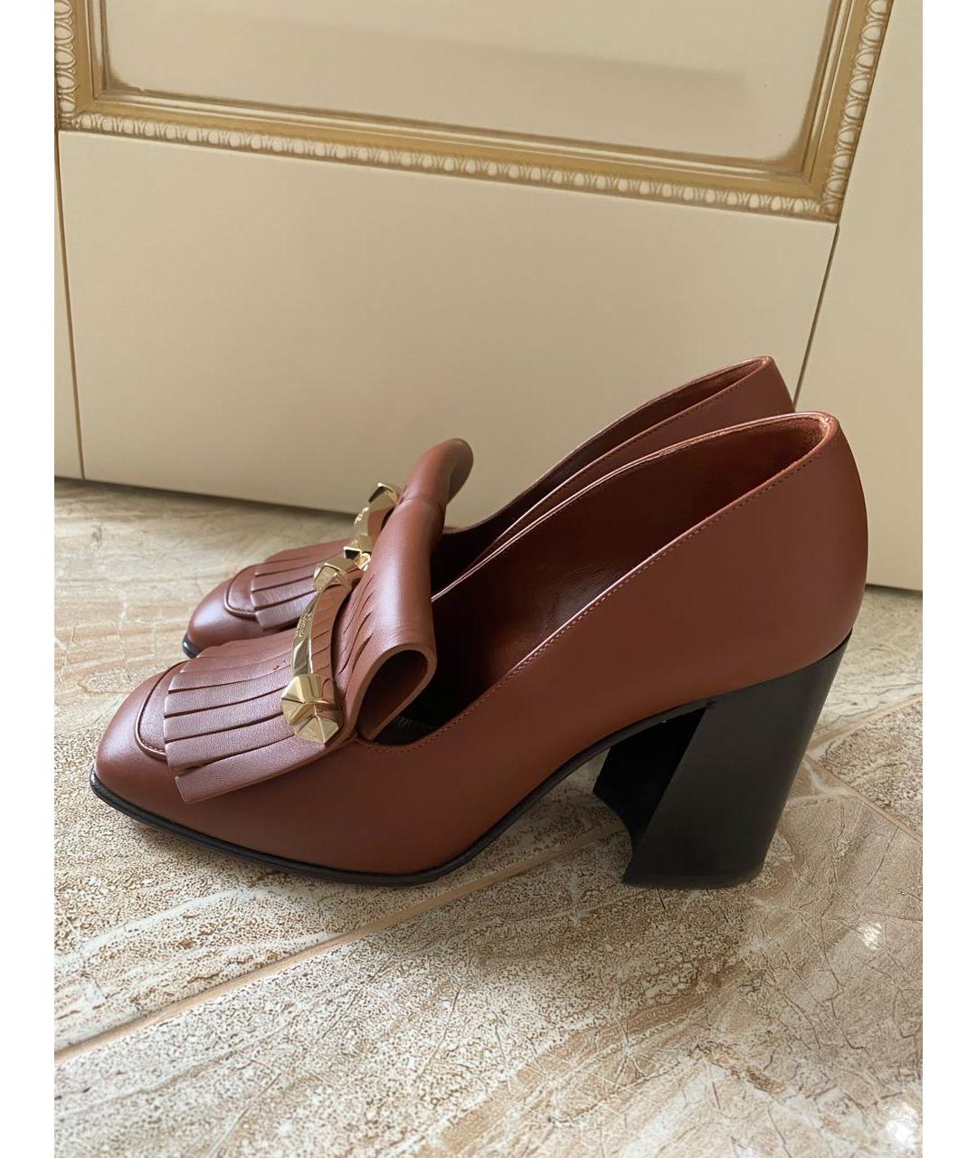 VALENTINO Коричневые кожаные туфли, фото 5