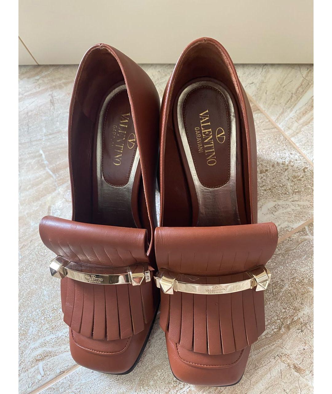 VALENTINO Коричневые кожаные туфли, фото 2