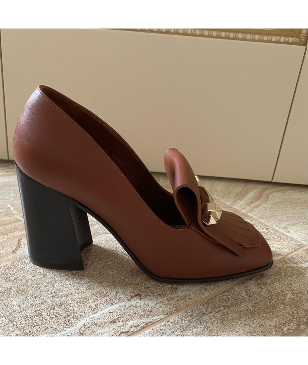 VALENTINO Коричневые кожаные туфли, фото 8