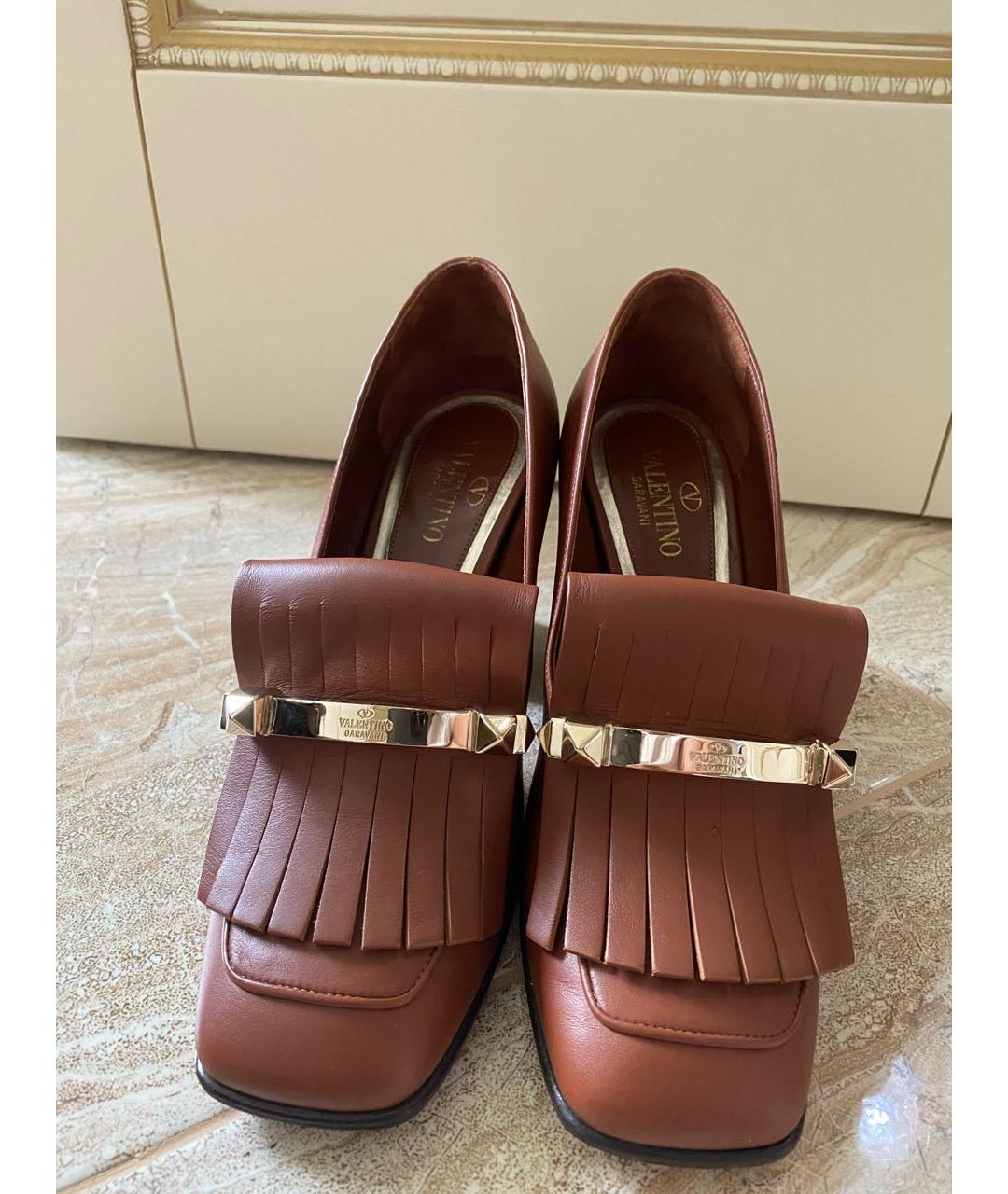VALENTINO Коричневые кожаные туфли, фото 6
