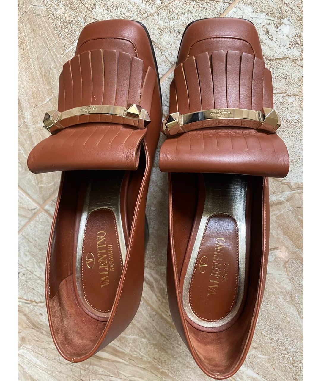 VALENTINO Коричневые кожаные туфли, фото 3