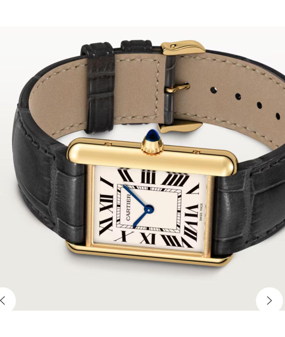 CARTIER Серые часы из желтого золота, фото 4