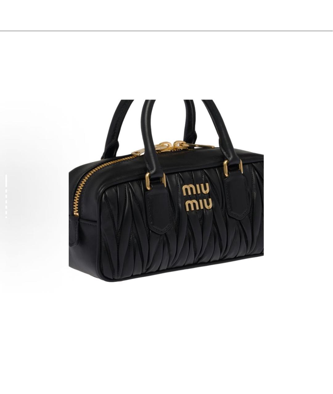 MIU MIU Черная кожаная сумка с короткими ручками, фото 5