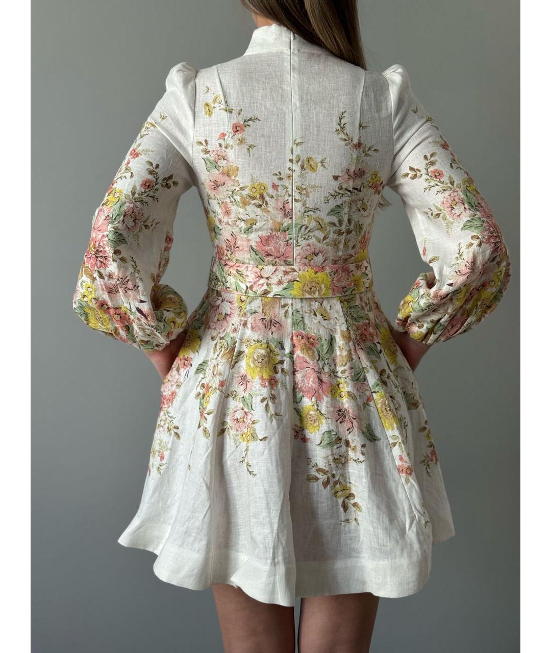 ZIMMERMANN Белое льняное повседневное платье, фото 2