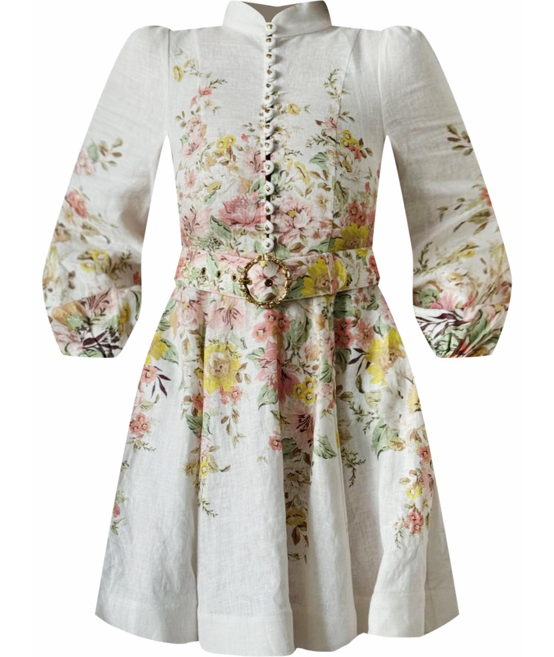 ZIMMERMANN Белое льняное повседневное платье, фото 1
