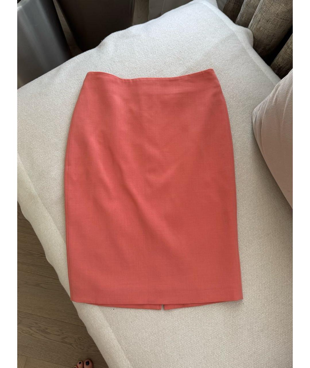 MAX MARA Оранжевая шерстяная юбка миди, фото 9