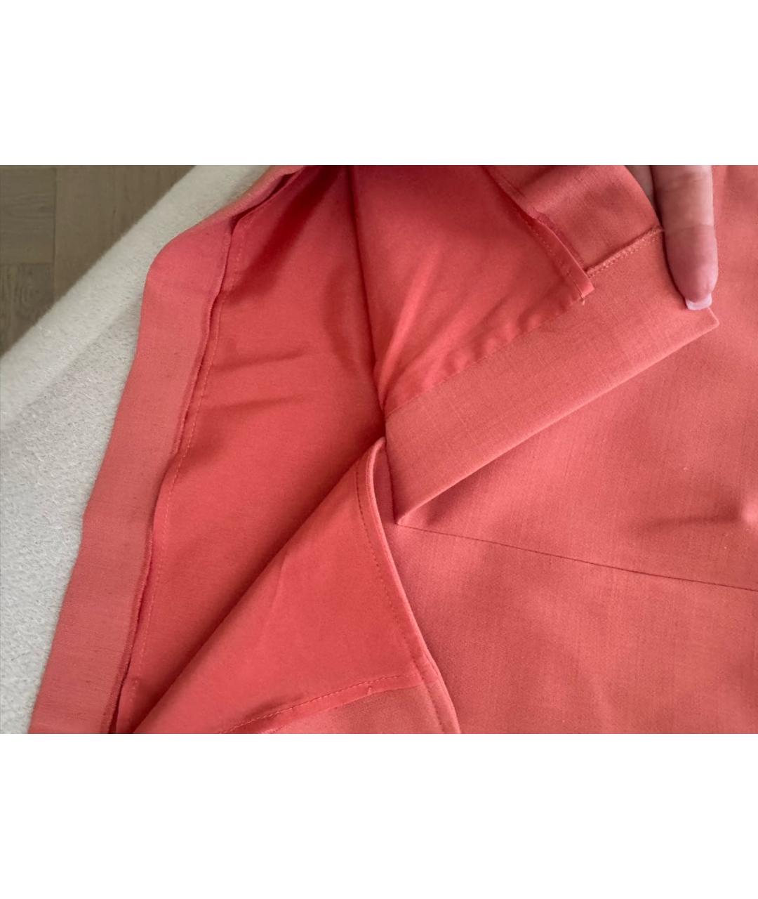 MAX MARA Оранжевая шерстяная юбка миди, фото 3