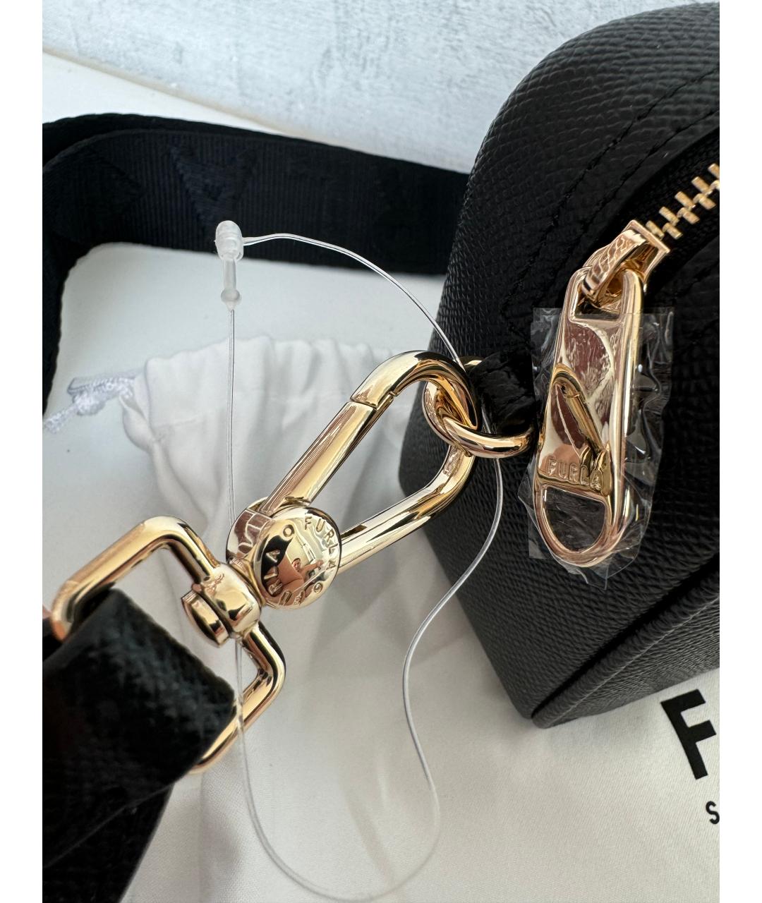 FURLA Черная кожаная сумка через плечо, фото 3