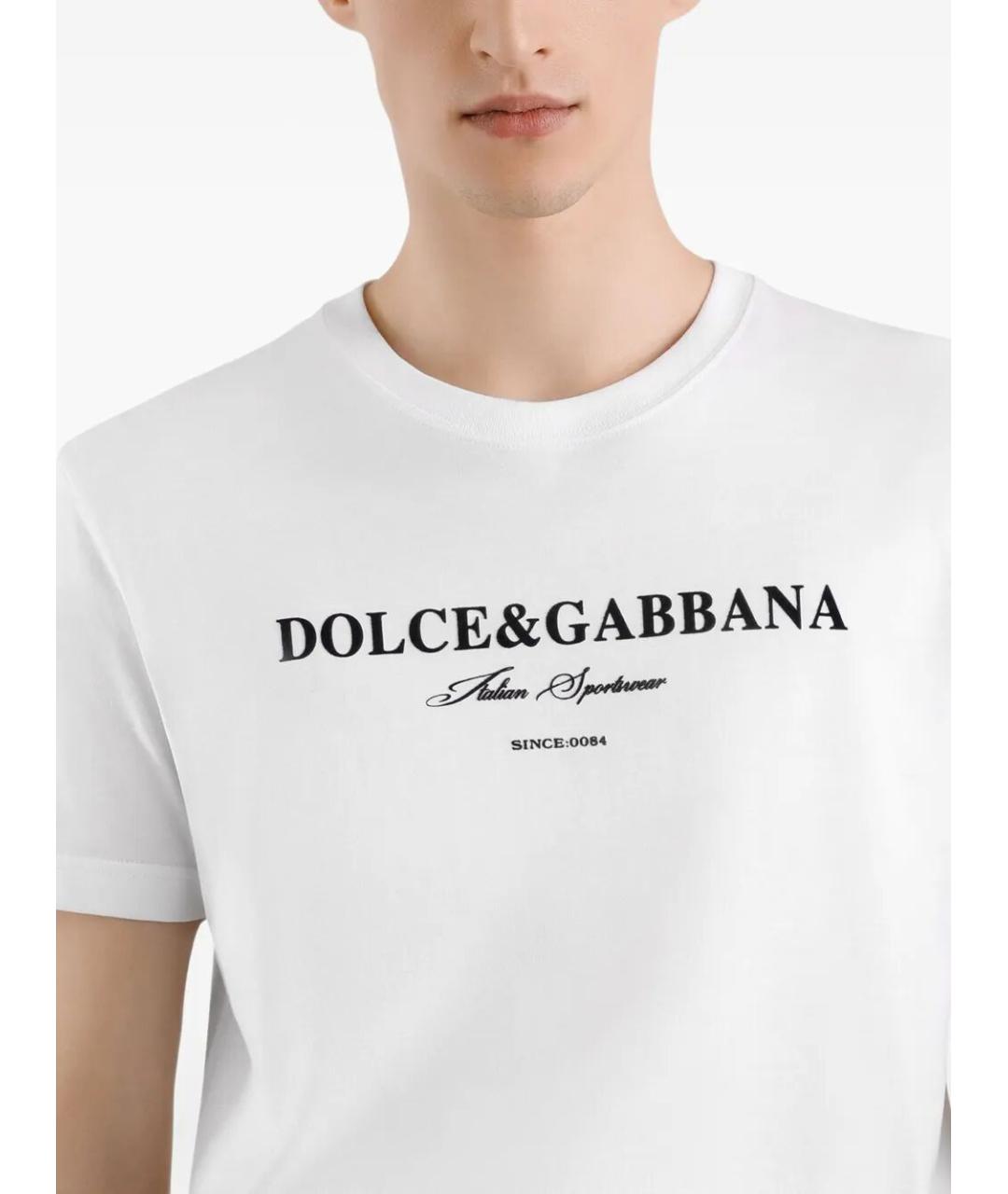 DOLCE&GABBANA Белая хлопковая футболка, фото 4