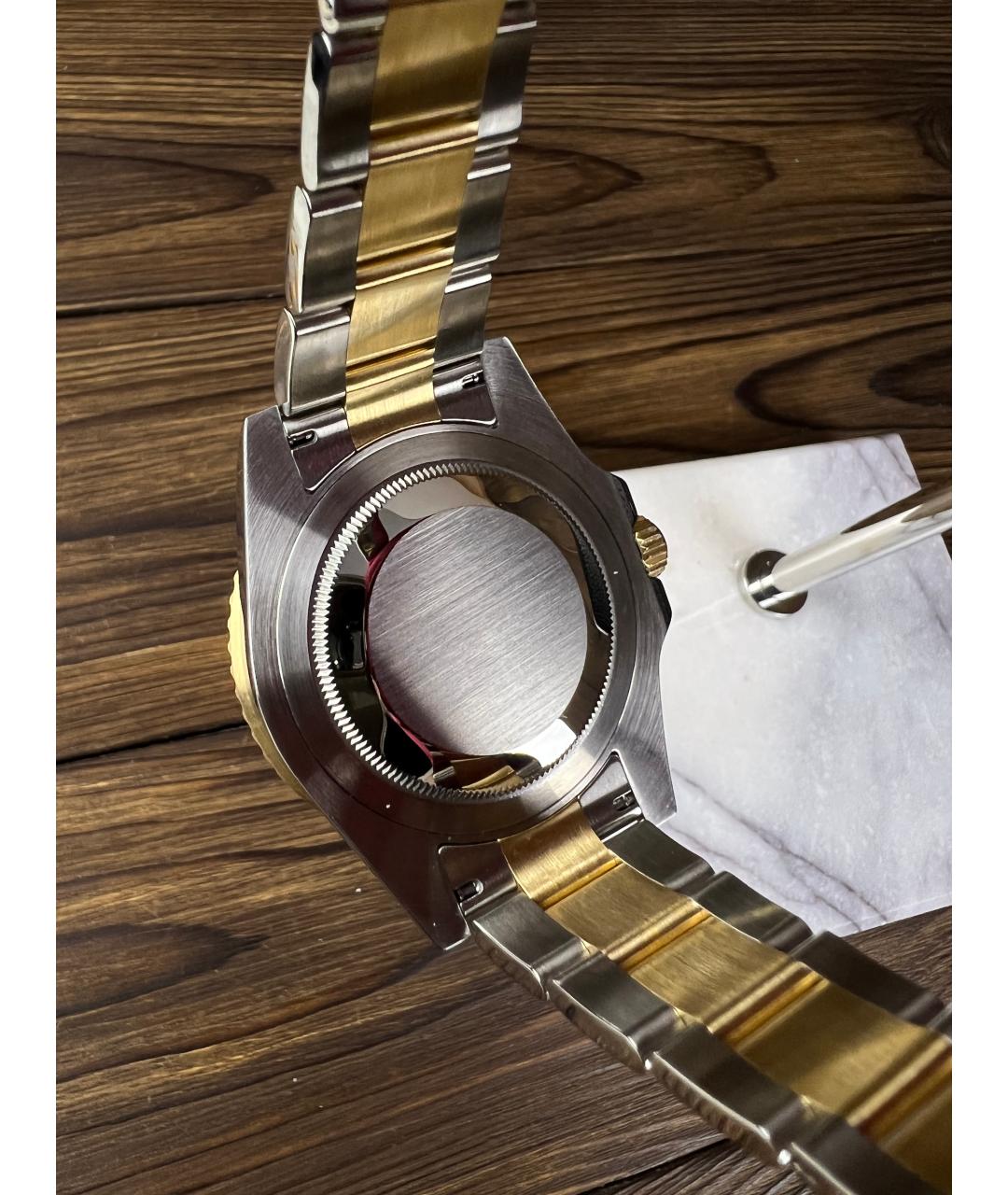 ROLEX Черные часы из желтого золота, фото 5