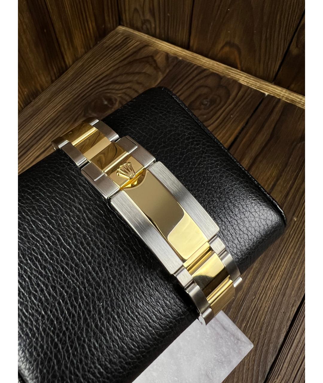 ROLEX Черные часы из желтого золота, фото 6