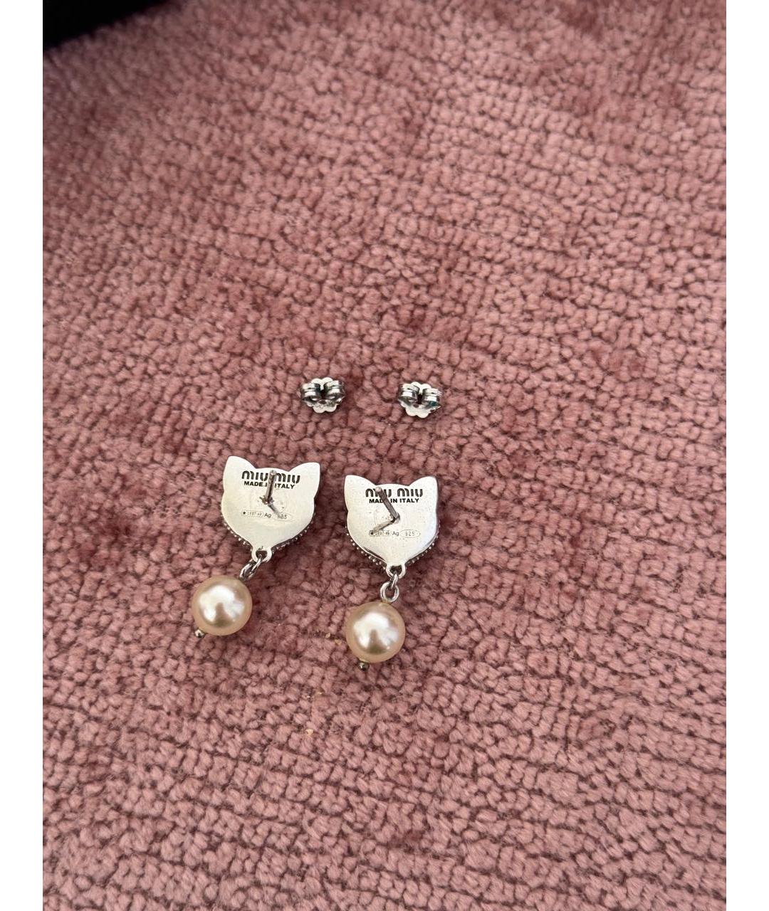 MIU MIU Серебряные серебряные серьги, фото 2