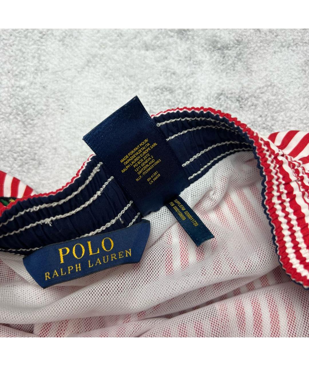 POLO RALPH LAUREN Красные полиэстеровые шорты, фото 6