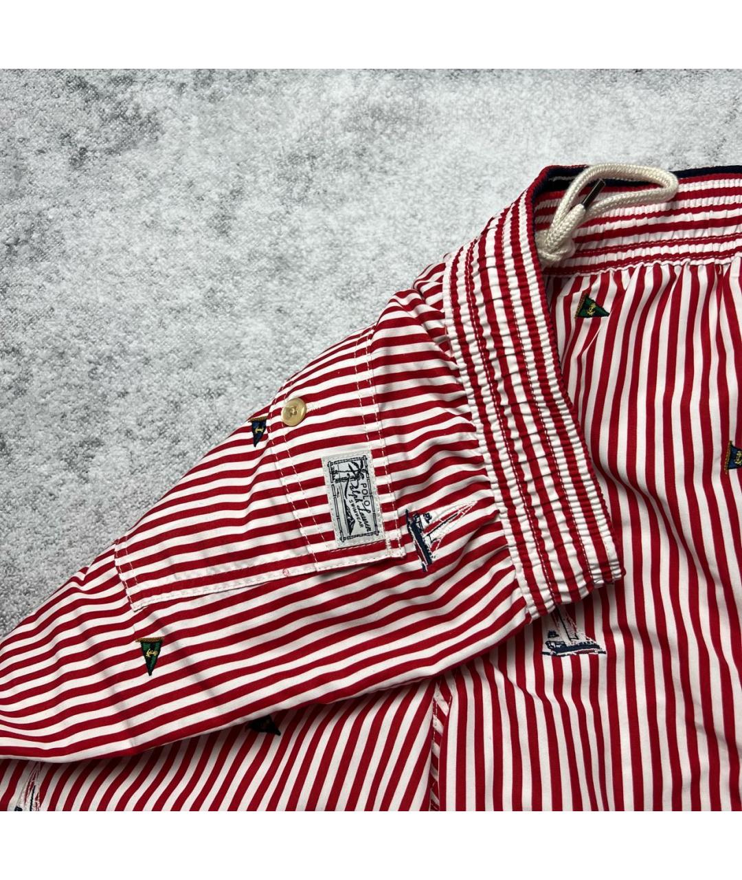 POLO RALPH LAUREN Красные полиэстеровые шорты, фото 7