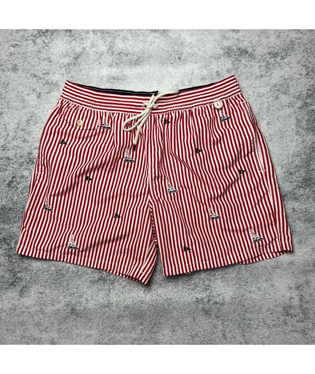 POLO RALPH LAUREN Красные полиэстеровые шорты, фото 8