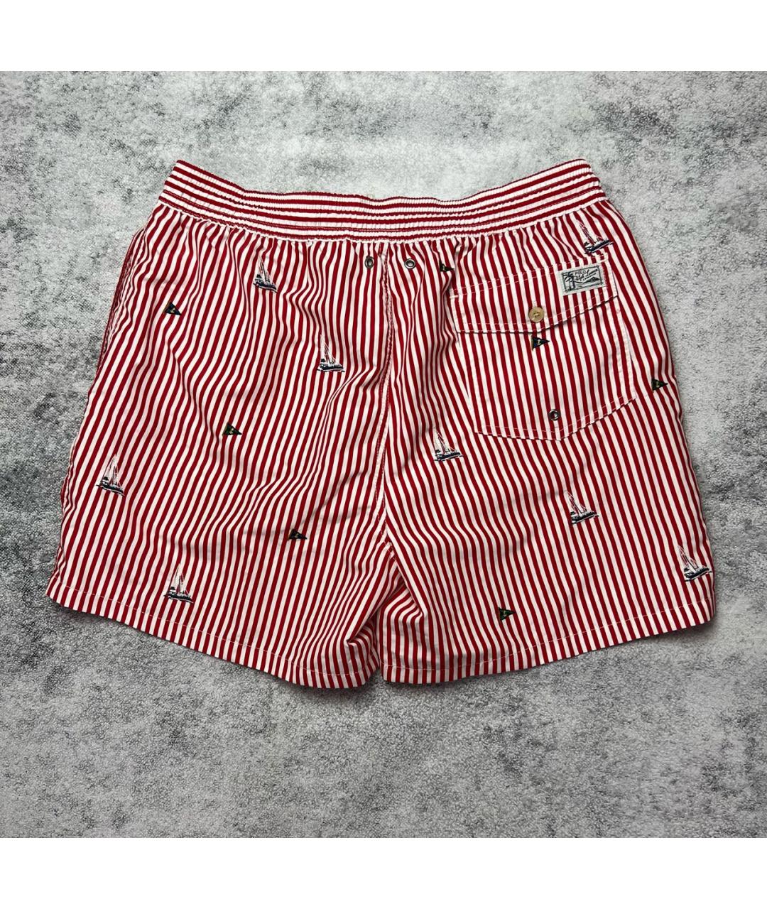 POLO RALPH LAUREN Красные полиэстеровые шорты, фото 2