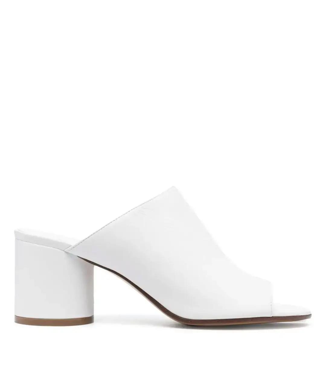 MM6 MAISON MARGIELA Белые кожаные мюли, фото 10