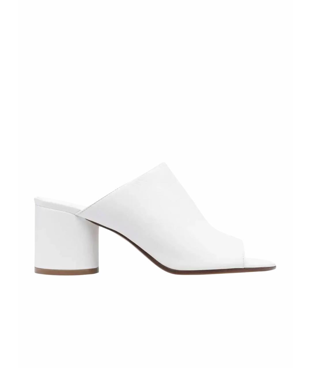 MM6 MAISON MARGIELA Белые кожаные мюли, фото 1