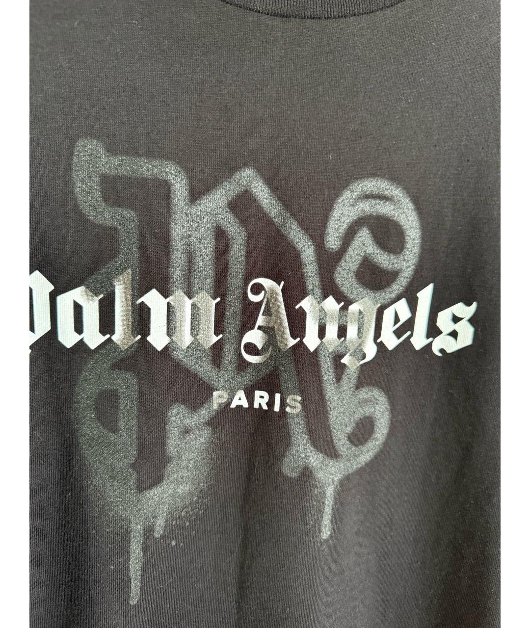 PALM ANGELS Черная хлопковая футболка, фото 4