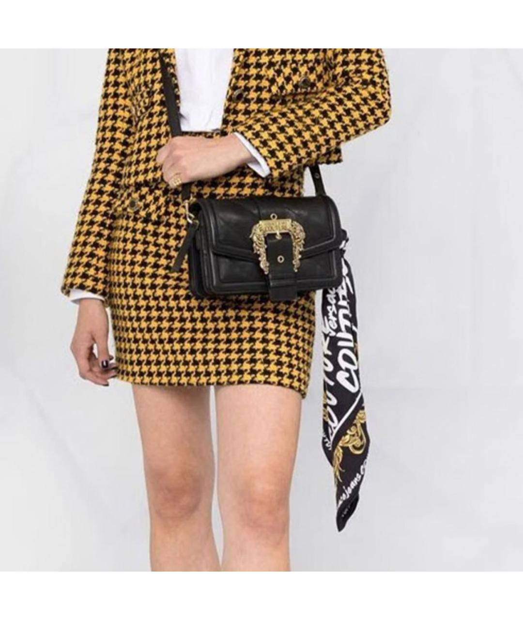 VERSACE JEANS COUTURE Черная кожаная сумка через плечо, фото 5