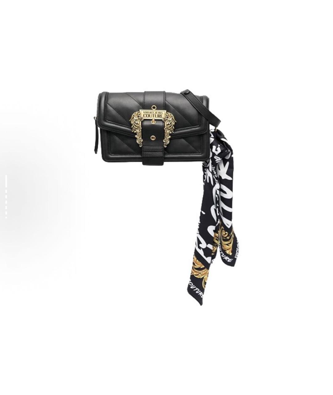 VERSACE JEANS COUTURE Черная кожаная сумка через плечо, фото 6