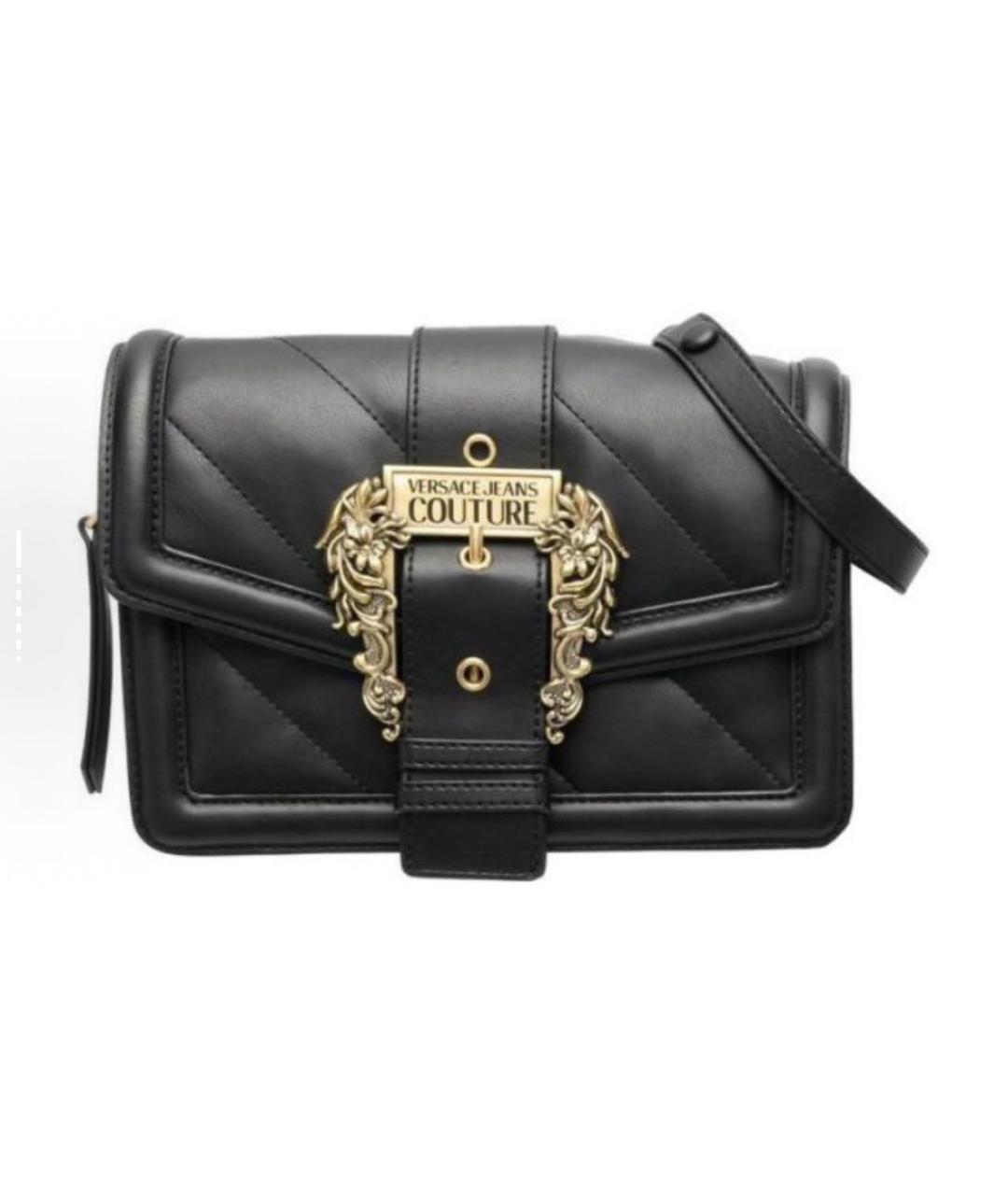 VERSACE JEANS COUTURE Черная кожаная сумка через плечо, фото 2