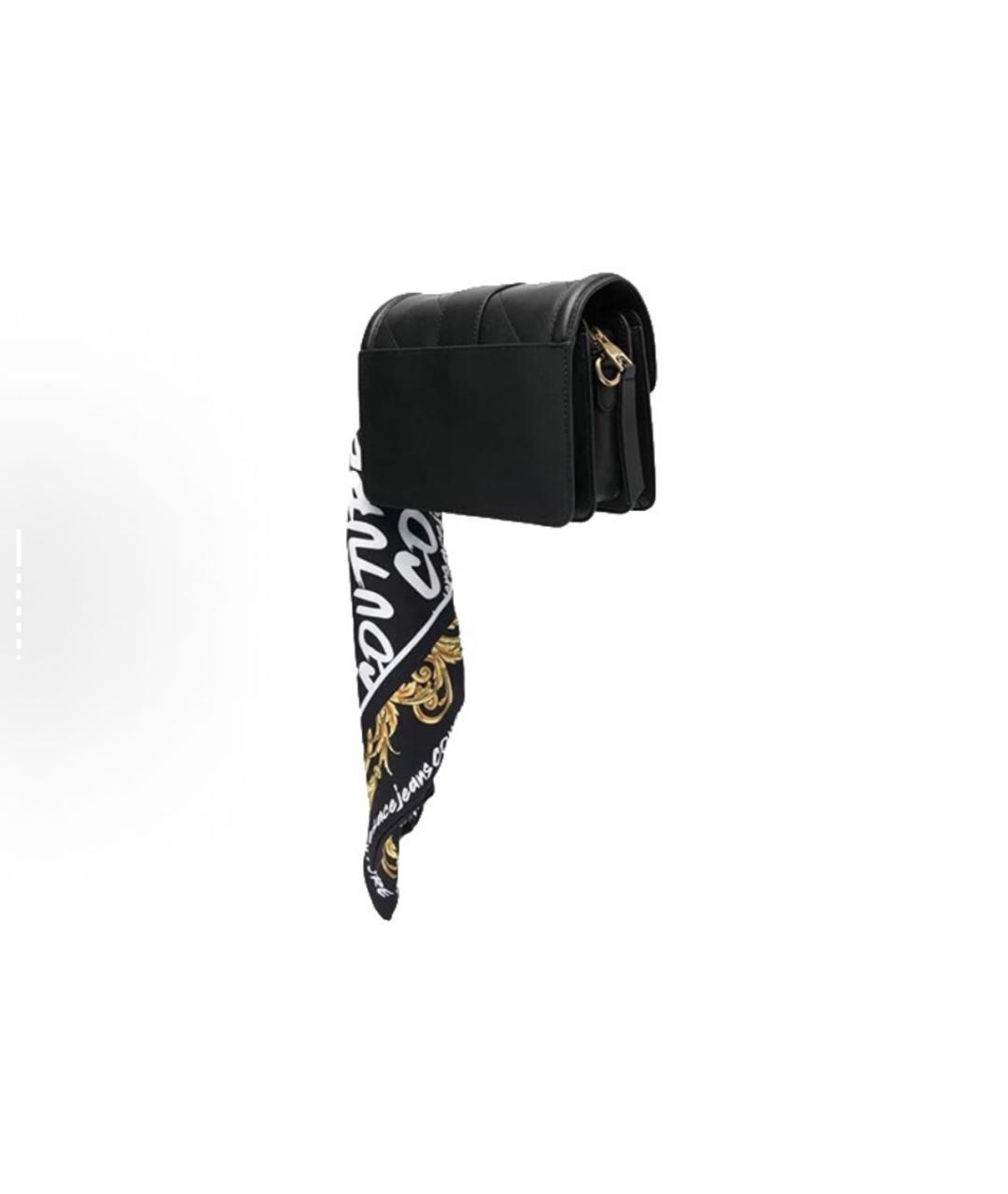 VERSACE JEANS COUTURE Черная кожаная сумка через плечо, фото 4