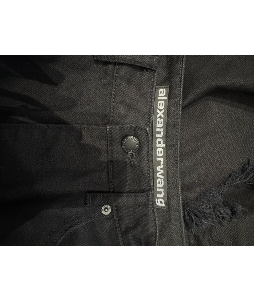 ALEXANDER WANG Черная хлопковая юбка мини, фото 5