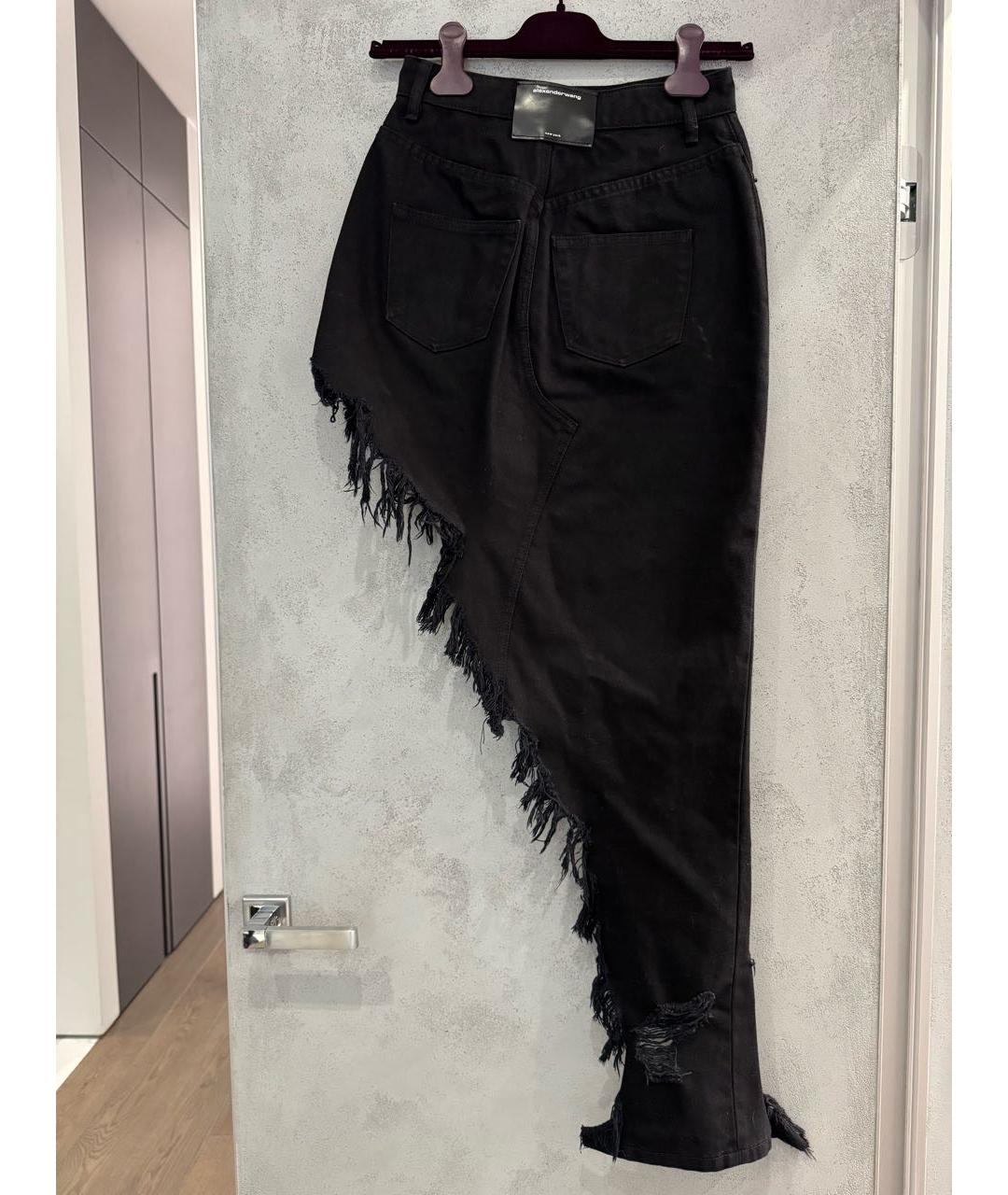 ALEXANDER WANG Черная хлопковая юбка мини, фото 2