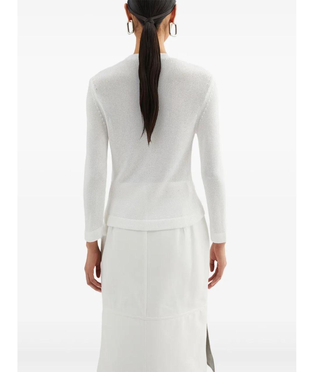 JIL SANDER Белый вискозный кардиган, фото 3