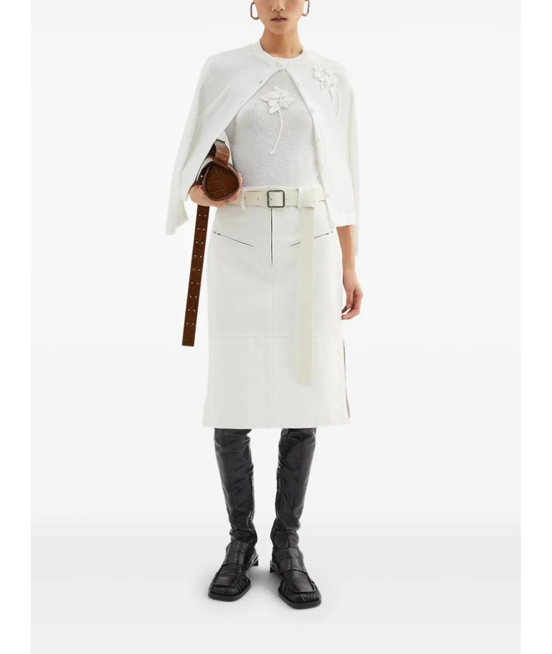 JIL SANDER Белый вискозный кардиган, фото 2