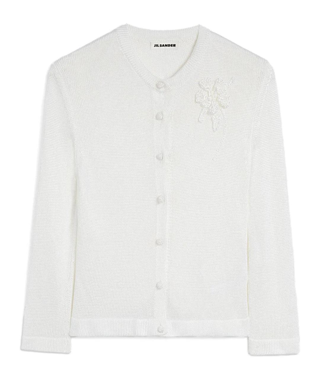 JIL SANDER Белый вискозный кардиган, фото 1
