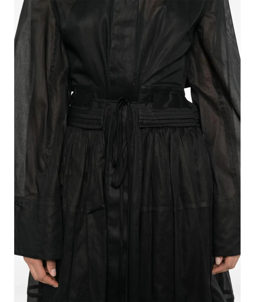 JIL SANDER Черное хлопковое повседневное платье, фото 5