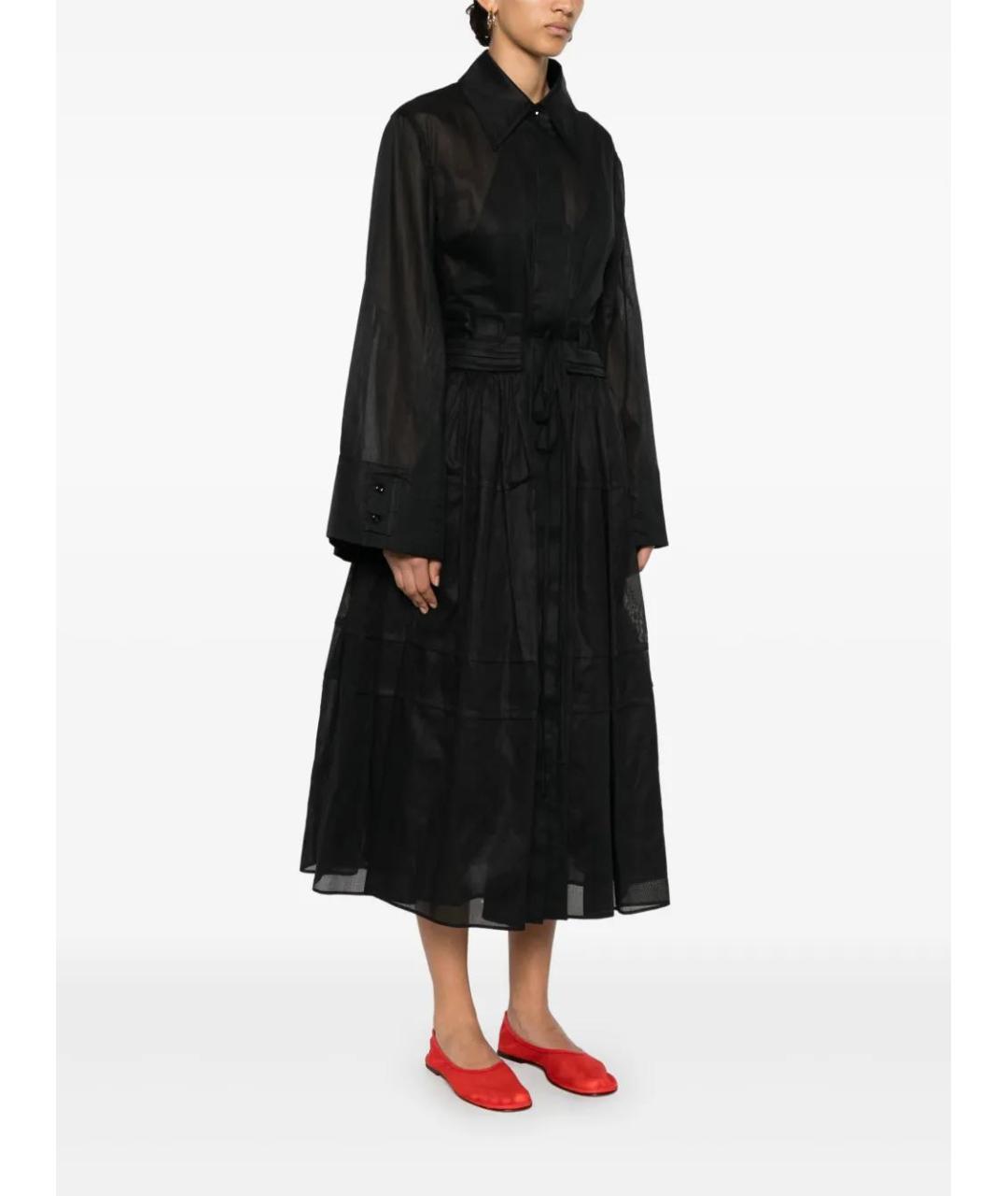 JIL SANDER Черное хлопковое повседневное платье, фото 3