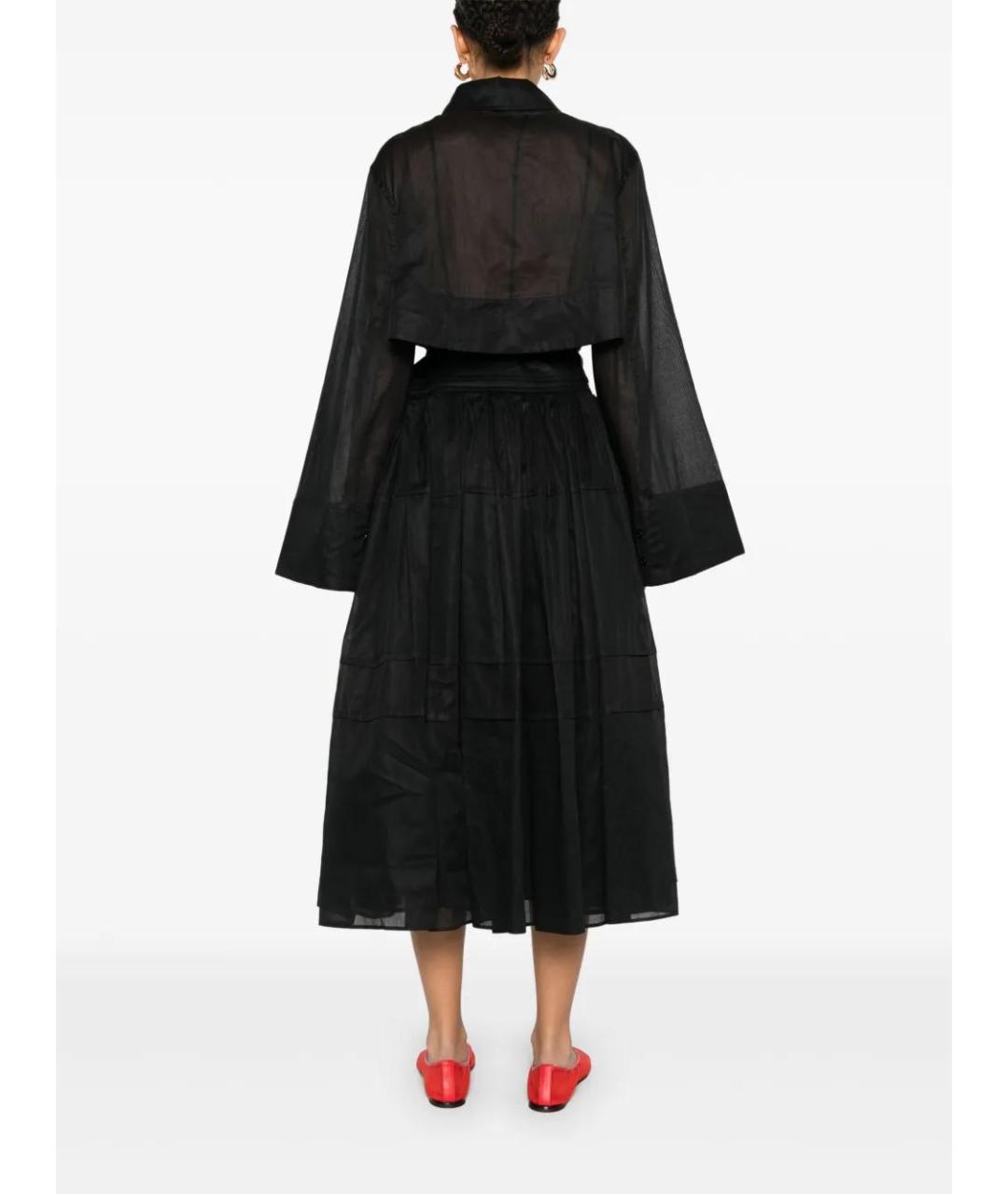 JIL SANDER Черное хлопковое повседневное платье, фото 4