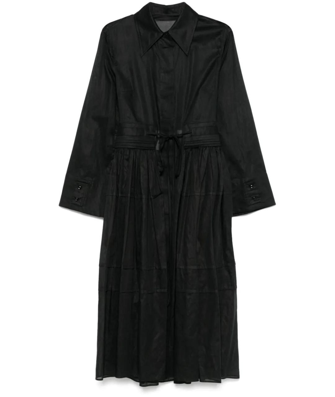 JIL SANDER Черное хлопковое повседневное платье, фото 1